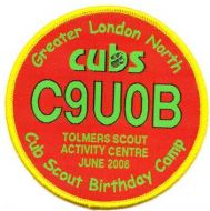 GREATER LONDON NORTH CUBS C9UOB CUB SCOUT BIRTHDAY CAMP (90mm DIA) 